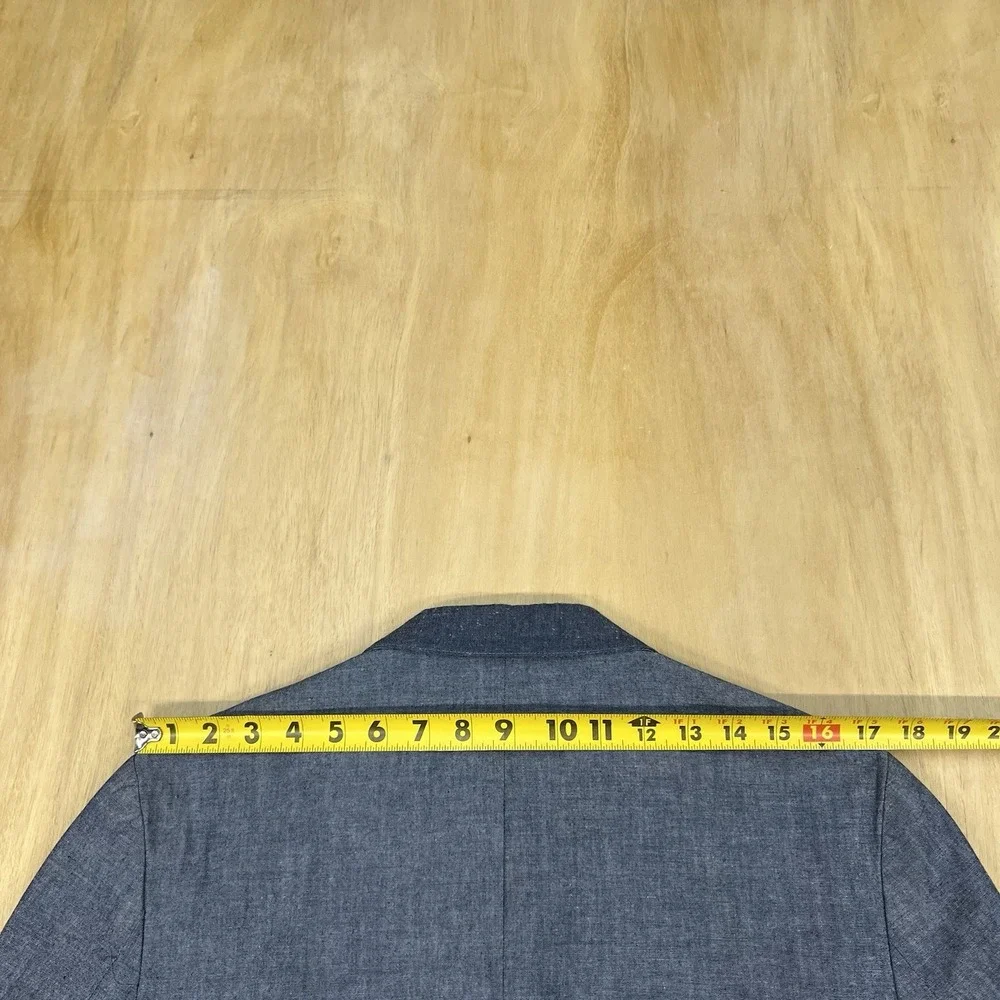 J. Crew Blazer Sport Coat Mens Sz Small (36-38R)‎ Cotton Grayish Navy Chambray